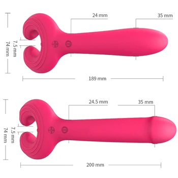 G-Spot Vodotěsný Dobíjecí 3 Motory Dildo Vibrátor Dospělý Sex Hračky, Silikonové Klitoris, Vagínu, Bradavky Klip Pár Vibrátor Vibe