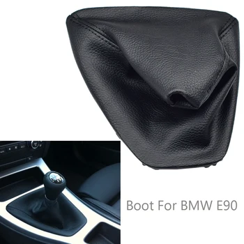 Gear Shift Knob Páku Černé Kožené Kamaše Boot Prach-Důkaz Kryt ruční brzdy, Vhodné Pro BMW E90