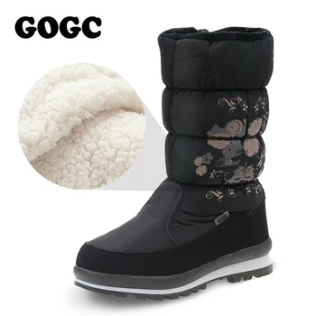 GOGC 2020 Dámské boty zimní boty pro ženy ženské boty Sníh Boty Mid Tele boty pro ženy G9620