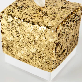 Gold Silver Glitter box Evropských dárkové krabice Svatební Party Dárek Laskavosti Box Slavnostní Večírek Balení Dodávky Svatební Cukroví Box