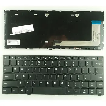 GZEELE Nová klávesnice PRO Lenovo IdeaPad 110-14ISK 110-14 Notebook US Černá s Rámem správný kabel