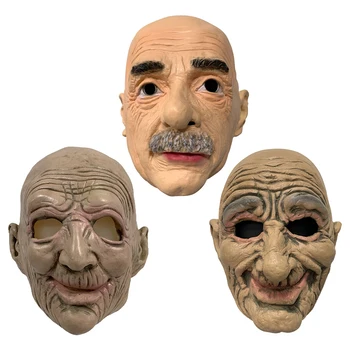 Halloween Strašidelný Starý Muž Latexové Masky Halloween Realistické Starý Muž Strašidelná Maska Celý Obličej Gumové Masky Maškarní Cosplay Party Rekvizity