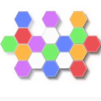 Hexagonální mozaika kvantové honeycomb wall modelování lampa dekorace lampa černá technologie obývací pokoj ložnice Noční světlo