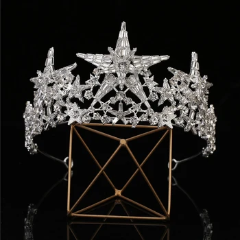 HIMSTORY Luxusní Crystal Star Hairbands Vintage Drahokamu Svatební Čelenky Koruny Čelenka Svatební Vlasy, Šperky Čelenka