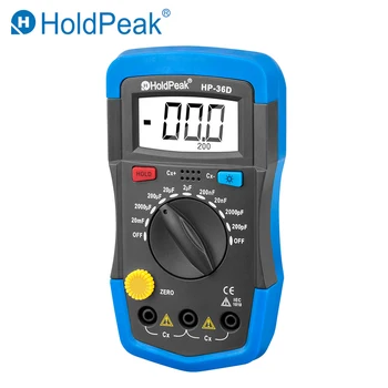 HoldPeak HP-36D Kapesní capacimetro Digitální Kapacitní Měřič tester 1999 se počítá Kondenzátor elektronických diagnostických-nástroj Podsvícení