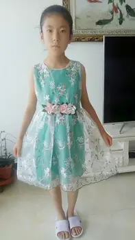 Holka, 3D Výšivky květin šaty 2020 Nové Jaro léto nové dítě, děti, děti, příležitostné šití šaty
