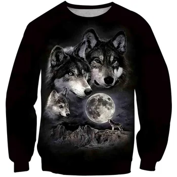 Hot Prodej Wolf Podzimní S Kapucí Svetr Nový Chlapci Dívky Zvířecí Děti Oblečení Dívky Polyester S Dlouhým Rukávem Děti Tričko