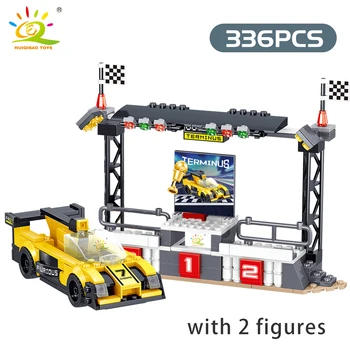 HUIQIBAO 336pcs Speed Champions Závodní Auto Pódium Stavební Bloky City Automobilového Sportu Vozidlo, Racer Cihly Hračky pro Děti