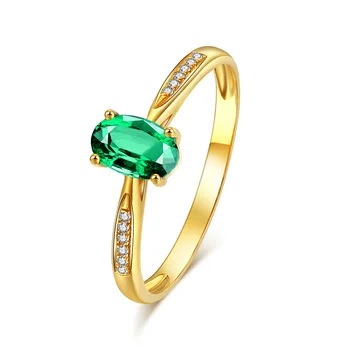 HuiSept Luxusní 925 Stříbrný Prsten Oválného Tvaru Emerald Drahokamů Zirkon Šperky, Ozdoby, Prsteny pro Ženy Svatební Party Velkoobchod