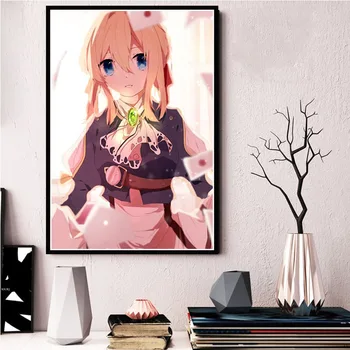 Japonsko Anime Fialové Evergarden Malířské Plátno Tisknout Home Dekor Zeď Umění Modulární Obrázky Nordic Styl Plakát pro Ložnice