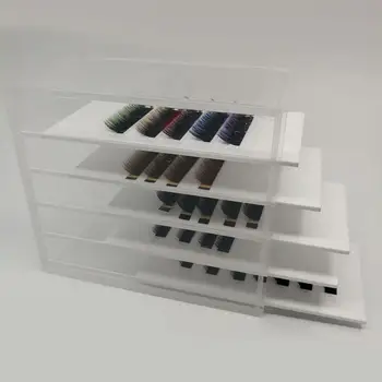 Jasných 5 Vrstev Akrylového Palety Falešné Řasy Úložný Box Lash Extension Zobrazit Na Oblečení Roubování Řasy Rozšíření Organizátor
