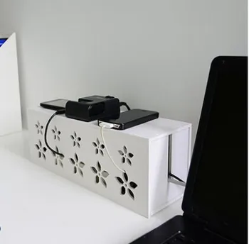 Jednoduchá montáž dutého drátu úložný box Bílá zásuvka úložný box Kreativní datové linky dokončovací box