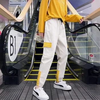 Kalhoty Dámské Vysokým Pasem Streetwear Novinka Patchwork Hot Prodej Módní Tepláky Dámské Korejský Styl Ulice Kalhoty Casual