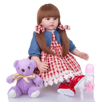 KEIUMI Reborn Baby Doll 60cm Dívka, Měkké Látkové Tělo Realistické Princezna Panenka Dětská Hračka Boneca Menina Pro Dítě Dárek k Narozeninám Hračky