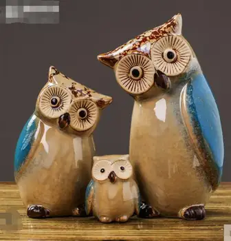 Keramický řemesel moderní socha sovy obývací pokoj zvířecí ozdoby owl řemesla, hračky, domácí výzdoba obrázek 4 styl volitelné