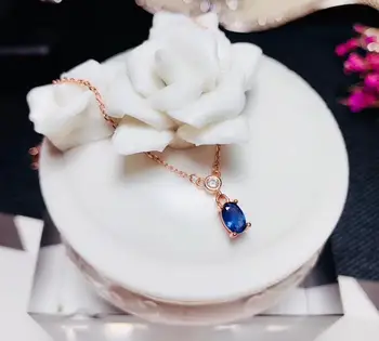 KJJEAXCMY boutique šperky 925 mincovní stříbro vykládané Přírodní sapphire dámský náhrdelník s přívěskem podporuje detekce trendy
