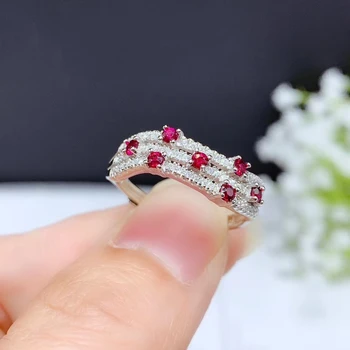 KJJEAXCMY jemné šperky 925 mincovní stříbro vykládané přírodní drahokam rubín nový Ženský prsten populární Podpora test hot prodej