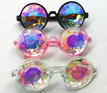 Kolo Pro Kaleidscope Brýle, Ženy, Muži, Rave, Barevné sluneční Brýle Růžové přehlídkové Molo Festival Party Brýle Umělé UV400 Garfas