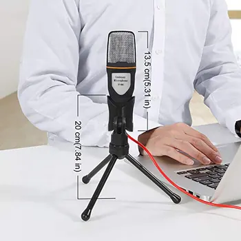 Kondenzátorový Mikrofon se Stojanem Stereo MIKROFON Stolní Stativ pro PC YouTube Video Skype Dialogu Herní Podcast, Nahrávání