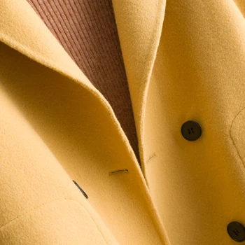 Krátké Pevné Dvojité vlny kabát ženy 2020 podzimní a zimní Double breasted volné zimní ležérní bunda casaco feminino