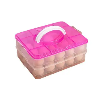 Kuchyň Vejce Úložný Box 2 Úrovně 40 GridEgg Box Food Container Organizátor Boxy pro Skladování Double Layer Multifunkční Vejce Ostrý