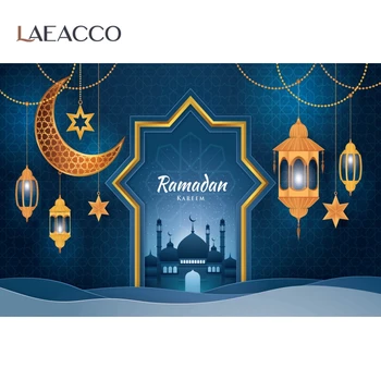Laeacco Fotografie Kulis, Mešita, Ramadán Festivaly Kareem Mubarak Měsíc Velbloud Strana Plakát Dítě Fotografické Pozadí Photocall