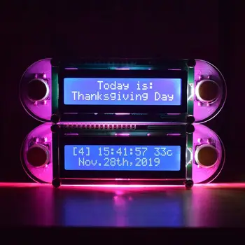 LCD1602 Vibrace, Hodiny DIY Kit Svíčkách Efekt DIY Elektronické Digitální Hodiny s Jasně Růžové LED pro DIY Nadšence