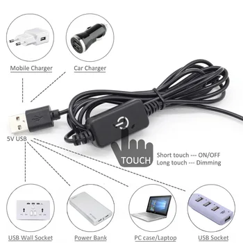 LED pásek Vodotěsný USB 5V SMD 5050 Touch Stmívatelné LCD TV Podsvícení Teplá Bílá Flexibilní USB LED Strip Pásky, Proužek Pásky Světlo