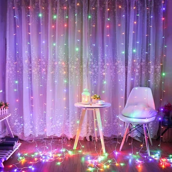 LED Vánoční Věnec Záclony String Světla, Dálkové Ovládání, Víla Světla, Dekorace Pro domácnost/Ložnice Krytý Svátek Světel