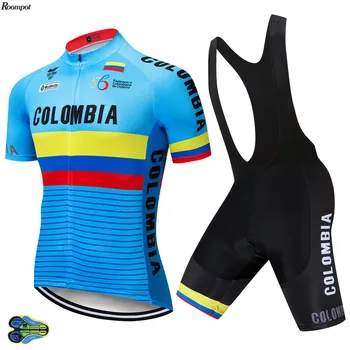 Letní Kolumbie Tým Cyklistika Nastavit 12D Gel 2020 MTB Kolo, Oblečení, Závodní Cyklistické Oblečení Maillot Ropa Ciclismo Cyklistika Jersey Sety