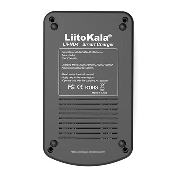 LiitoKala Lii-ND4, NiMH/Cd, nabíječka aa, aaa nabíječka LCD Displej a Testovat kapacitu baterie 1.2 V aa, aaa a 9V baterie.