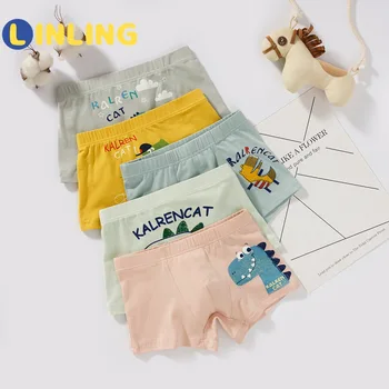 LINLING Různé 5-Pack Shorts Boys Děti spodní Prádlo Boxer Kalhotky Měkké Organické Bavlny Dospívající Děti Kalhoty Pr Dar L645