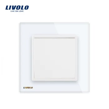 Livolo Výrobce EU standardní tlačítkový spínač Luxusní bílý crystal glass panel, 1 gangu 1 způsob , VL-C7K1-11