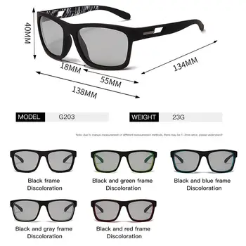 LongKeeper Nové Polarizované Samozabarvovací sluneční Brýle Značky Design Muži Jízdy Měnit Barvu Sluneční Brýle Anti-UV Metr ochranné Brýle