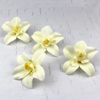 Lulang Bílé 15pcs 8 cm Umělé Simulace Dekorativní Květina Orchidej Cattleya Thai Orchid Hedvábí Květina Hlavy v Hromadné DIY Svatbu