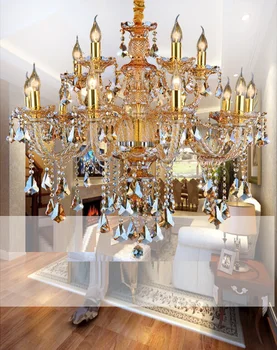 Luxusní K9 Crystal Svatební lustry Hotel Foyer Ložnice, Kuchyně Ostrov cristal lustr Tiffany Přívěsek Lustr Lampa