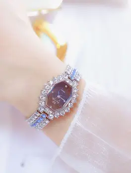 Luxusní Zlaté Náramkové Hodinky Plné Crystal Diamond Dámské Hodinky z Nerezové Oceli Náramek Spona, Datum Hodiny Dámy Quartz Hodinky