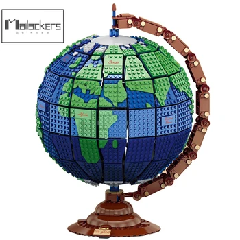 Mailackers Nápady Creator Expert Rotující Zeměkoule Model PF Stavební Blok, Desktop Globe Zobrazení Montované Hračky Pro Vánoční Dárky