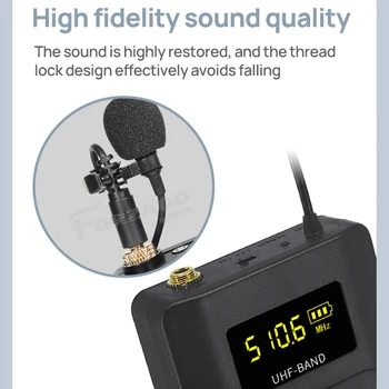 Mailada WM12 profesionální bezdrátový klopový mikrofon UHF 50m převodovka klopový mikrofon pro ZRCADLOVKY telefony pk Jel