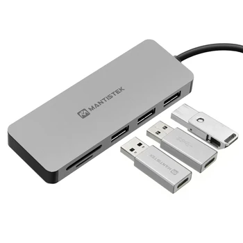 MantisTek H3 7-In-One Typ-C na USB 3.0 4K Displej PD Nabíjení Rozbočovač USB TF SD Card Reader Slot Type-C PD Poplatku DP-ATL Režimu