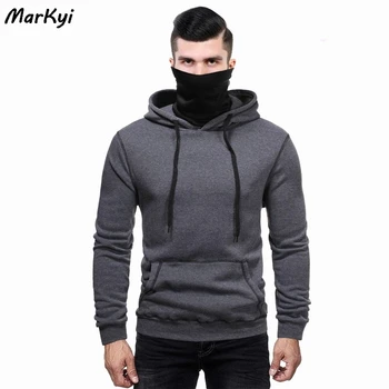 MarKyi 2020 zimní nový desgin mikiny muži s maskou s dlouhým rukávem mikina muži, mikiny solid