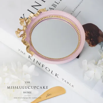 Mini dort zásobník Evropské vintage zrcadlo deska zlatá/růžová/bílá Klidu make-up zrcátko candy bar dekorace dort nástroj