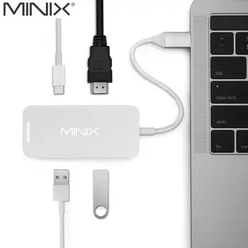 MINIX NEO C mini Typ C Hub Víceportový Adaptér S Výstupem HDMI Až Na 4K, USB 3.0 USB-C Pro Nabíjení Kompatibilní S Nový MacBook