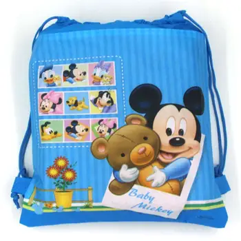 Minnie Mickey Mouse non-tkané pytle tkaniny batoh dítě cestování školní tašku dekorace šňůrky dárkový balíček pro děti k narozeninám