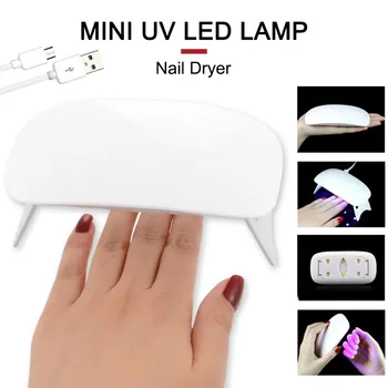MIZHSE Nehty Vlasů Mini UV Vytvrzování Lampa 6W UV LED Světlo Nail Art Stroj Nail Gel na nehty Pro Manikúru Portable S rozhraním USB Kabel
