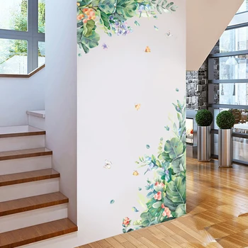 Motýli List Květ Samolepky na Zeď Home Dekor Obývací Pokoj Moderní Dveře Nálepku Ložnice Pozadí DIY Art Mural