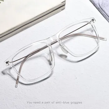 Muži A Ženy Retro Transparentní Brýle Ultra Light TR Brýle Rám Krátkozrakost Brýle Rám Ploché Světlo Proti Modré Brýle 999