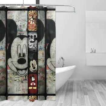 Myš Pozadí Tištěné Sprchový Závěs,Polyester Fabric Koupelna Dekor