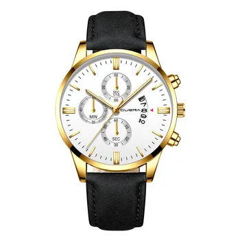 Módní hodinky muži Sportovní Pouzdro z Nerezové Oceli Kožený řemínek hodinky Quartz Obchodní náramkové Hodinky Ležérní Mužské Hodiny náramkové Hodinky