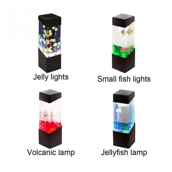 Měnící Stolní Lampa Led Medúzy Nádrže Noc Barva Světla Akvárium Elektrické Nálady Lava Lampa Pro Děti Dárek Domů Room Decor